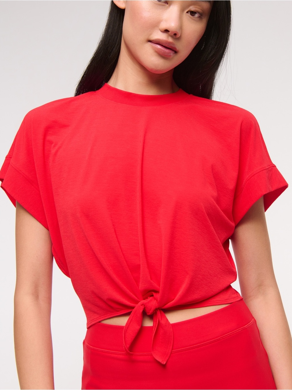 Abercrombie & Fitch YPB Red Featherweight Tie-Front Tee Size XXS